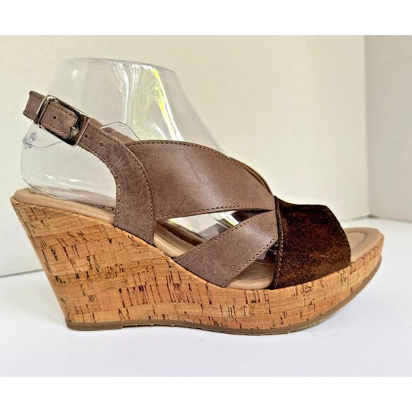 Cordani Womens Suede Leather Randie Platform Cork Wedge Sandals Size 7.5 Italian - Picture 2 of 16